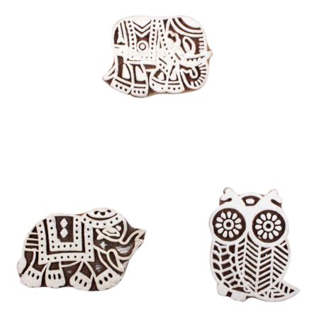 Set of 3 Piece New Mix Wooden Printing Block